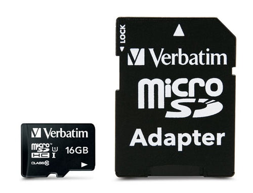 VERBATIM  16GB MICRO SDHC+ADAP CLASS10